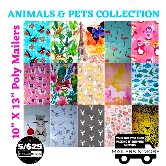 🔥10x13 Mailers 10” X 13” Poly Mailers Animals & Pets - Picture 1 of 1